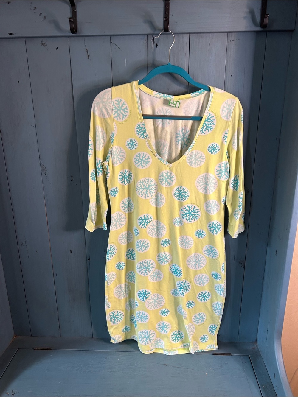 Manuel Canovas French Fabric House Dress | Size 10/12 - Yellow, Blue & White
